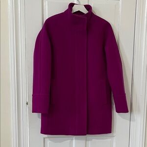 J. Crew Women's Bold Magenta Wool Blend  Pea Coat